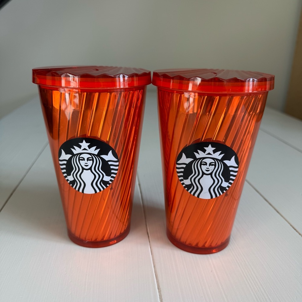 Starbucks Vibrant Red Tumbler Pair